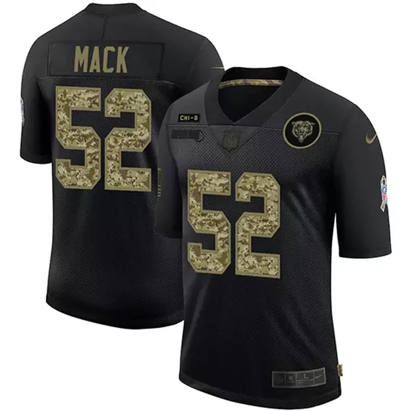 Chicago Bears #52 Mack NFL Black Camouflage  Jersey