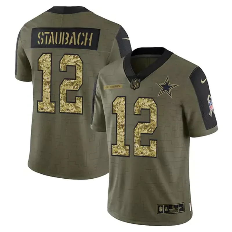 Dallas Cowboys #12 Staubach NFL Camouflage Jersey