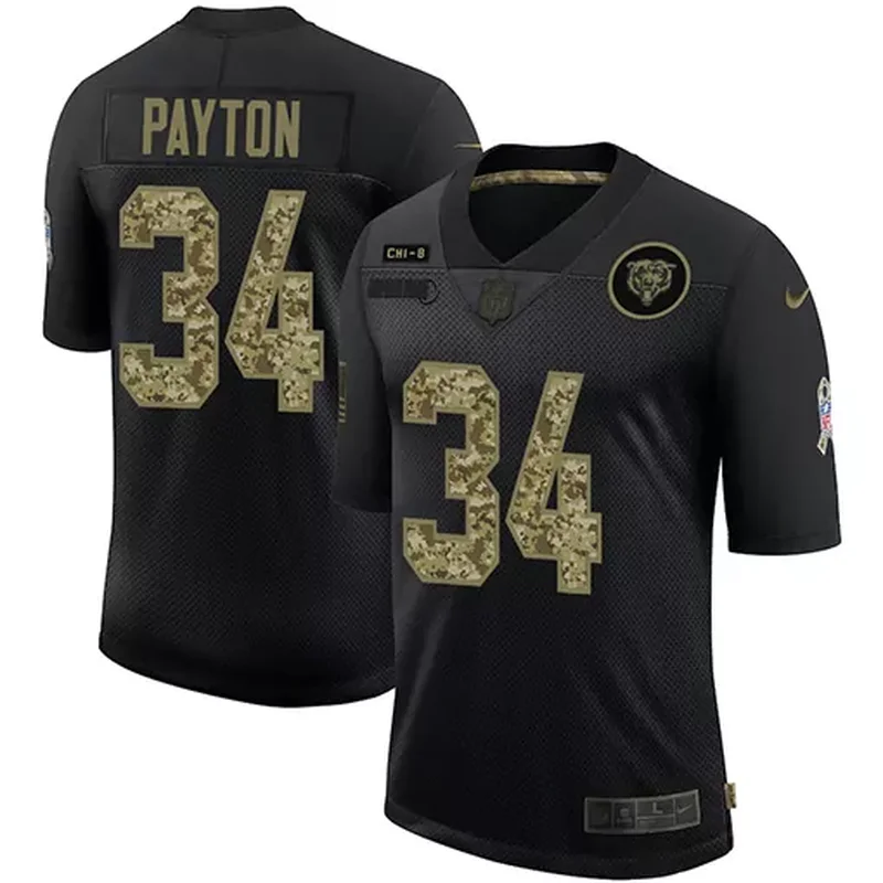 Chicago Bears #34 Payton NFL Ash Gray Jersey - Image 4