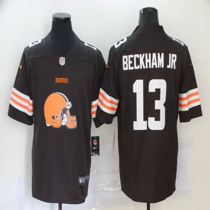 Cleveland Browns #13 Beckham Jr NFL Black Millitary Green Jersey - Image 4