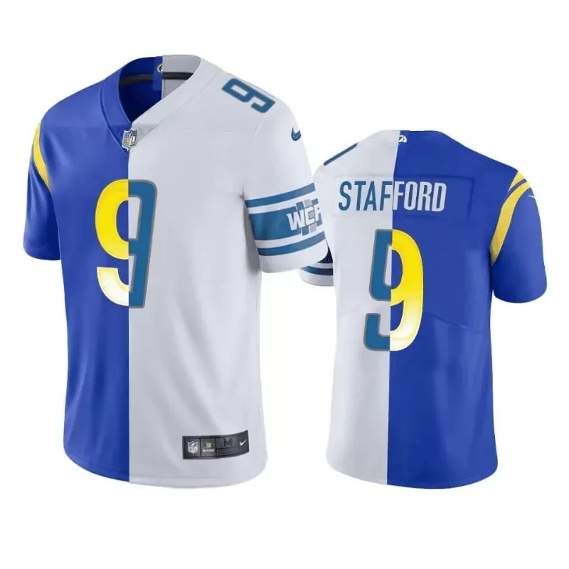 Los Angeles Rams #9 Stafford NFL Blue Grey Jersey