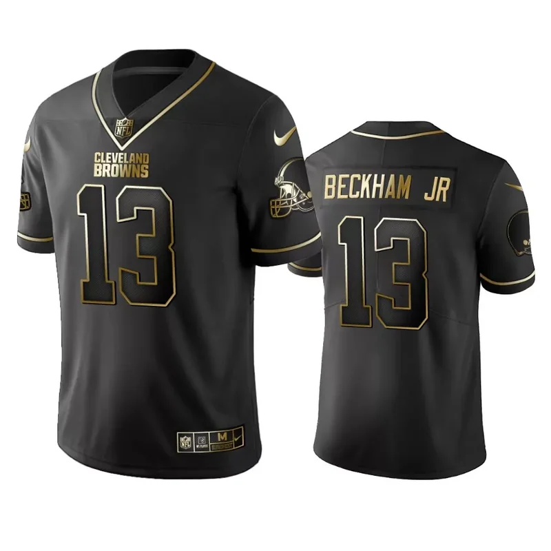 Cleveland Browns #13 Beckham Jr NFL Black Millitary Green Jersey - Image 5