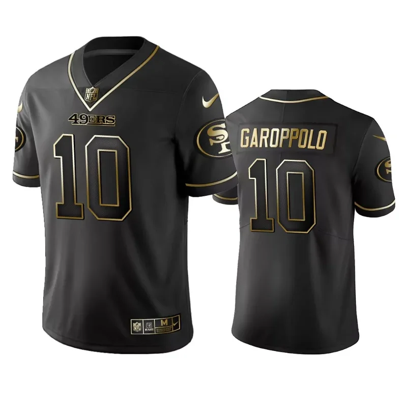 San Francisco 49ers #10 Garoppolo NFL Black Gold Jersey
