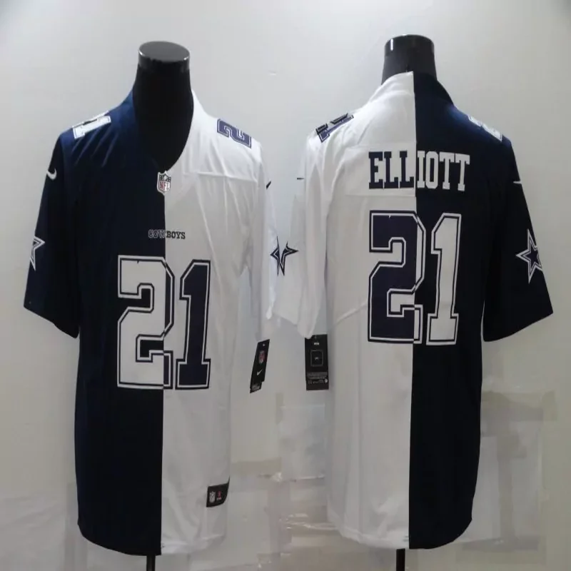 Dallas Cowboys #21 Elliott NFL Black Women Women Jersey - Image 2