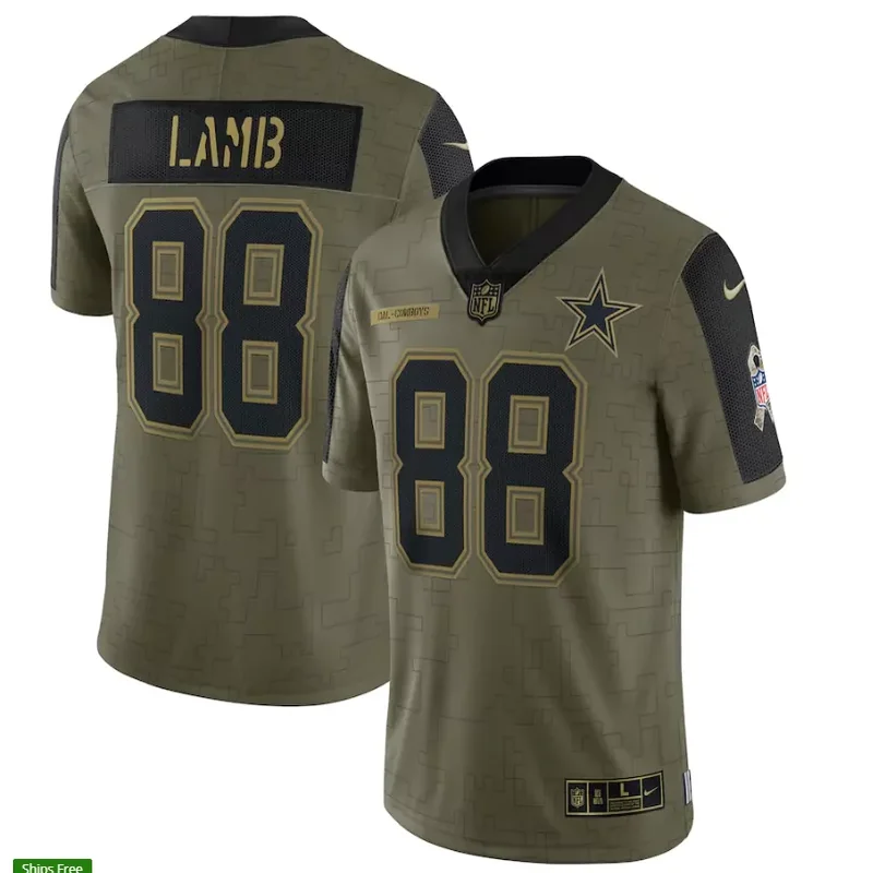 Dallas Cowboys #88 Lamb NFL Green Camouflage Jersey