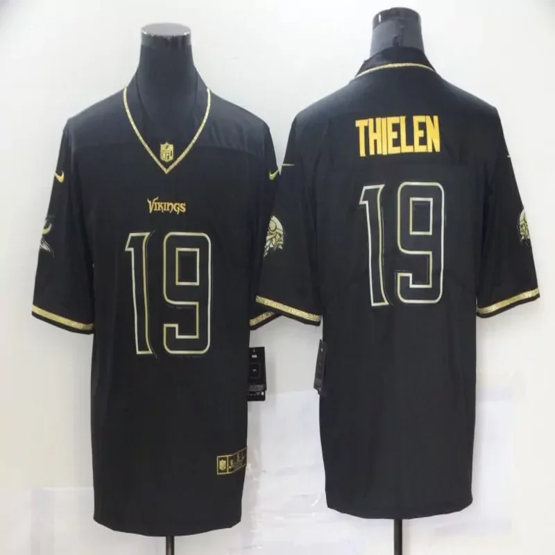 Minnesota Vikings #19 Thielen NFL Black Gold Jersey