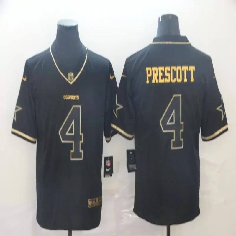 Dallas Cowboys #4 Prescott NFL Black Jersey - Image 5