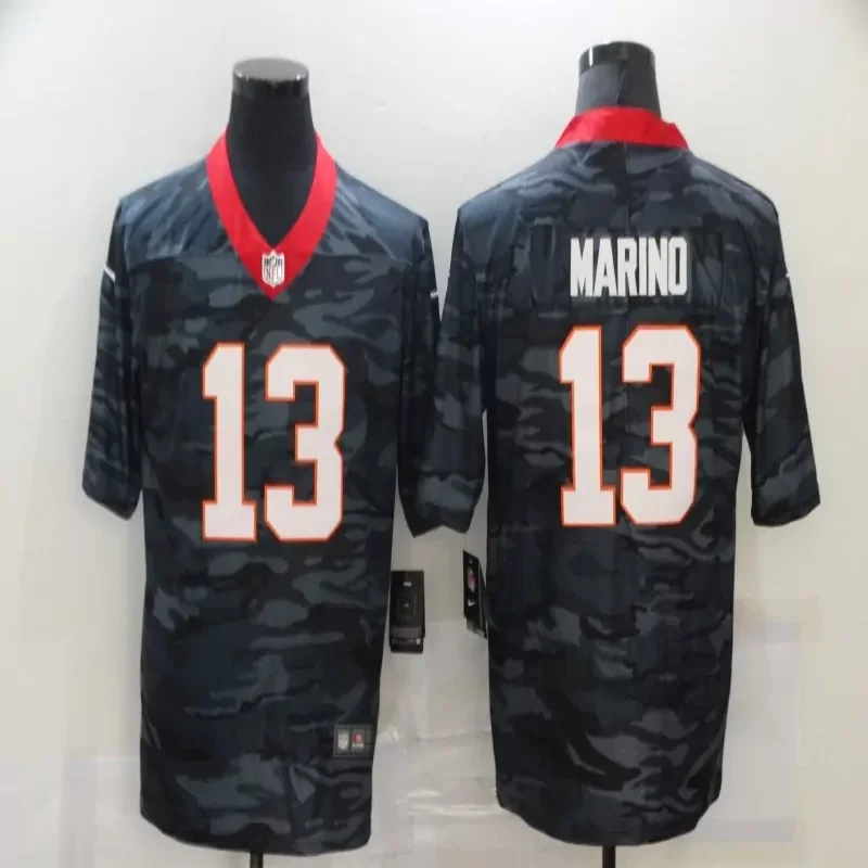 Miami Dolphins #13 Marino NFL Black Camouflage America Flag Jersey - Image 5
