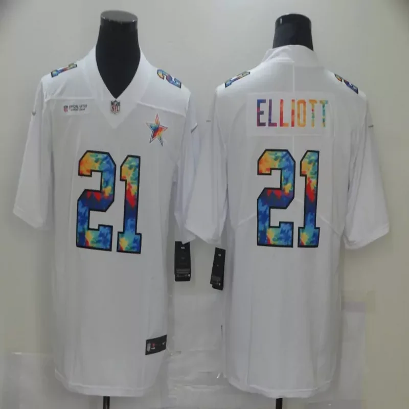 Dallas Cowboys #21 Elliott NFL Black Women Women Jersey - Image 3