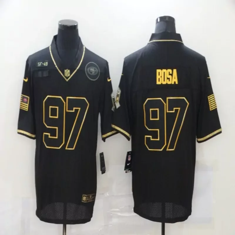 San Francisco 49ers #97 Bosa NFL Camouflage America Flag Jersey - Image 2