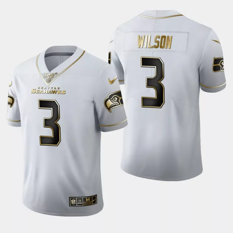 Seattle Seahawks #3 Wilson NFL Black Matte Jersey - Image 3