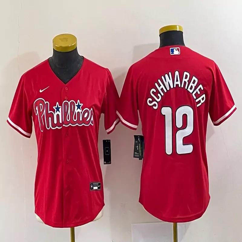 Philadelphia Phillies #12 Schwarber MLB Red Jersey