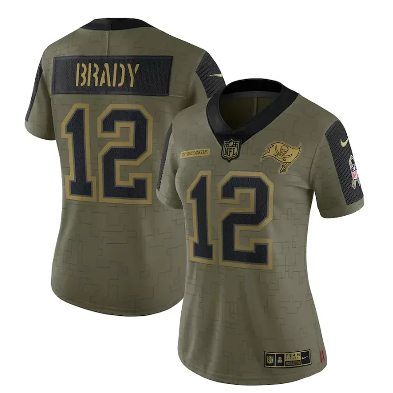 Tampa Bay Buccaneers #12 Brady NFL Black Gold Jersey - Image 2