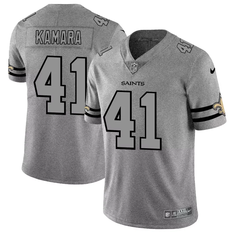 New Orleans Saints #41 Kamara NFL Black Gold Jersey - Image 3