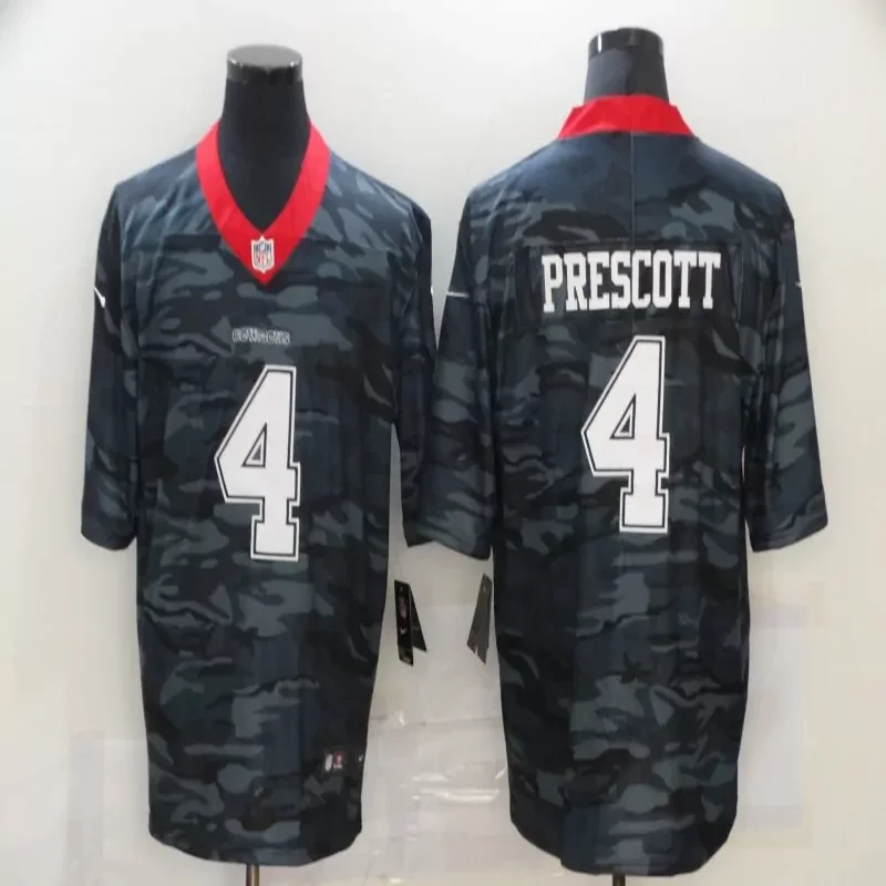 Dallas Cowboys #4 Prescott NFL Black Camouflage Jersey