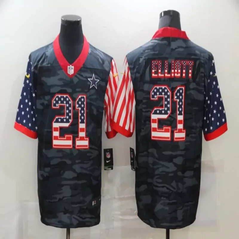 Dallas Cowboys #21 Elliott NFL Black Women Women Jersey - Image 4