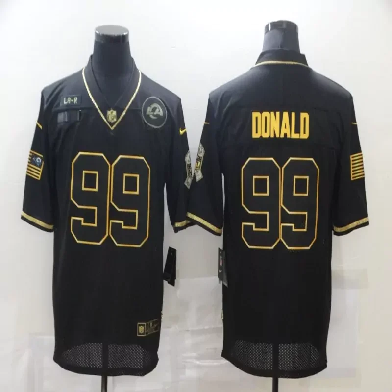 Los Angeles Rams #99 Donald NFL Black Gold Jersey
