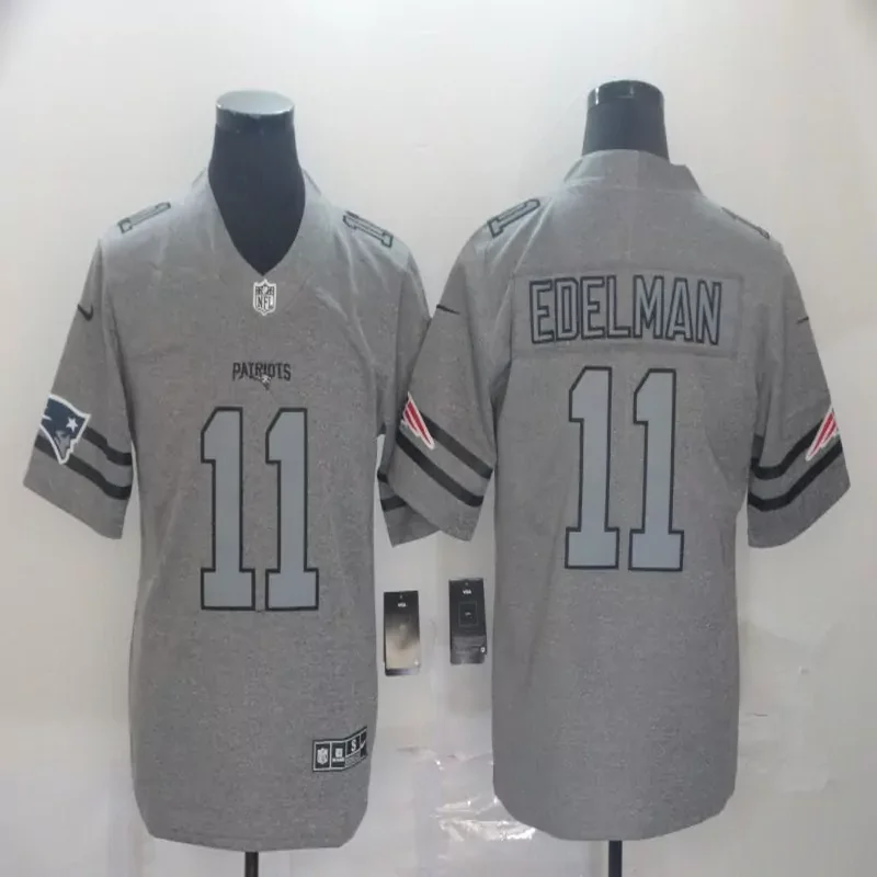 New England Patriots #11 Edelman NFL Ash Gray Jersey