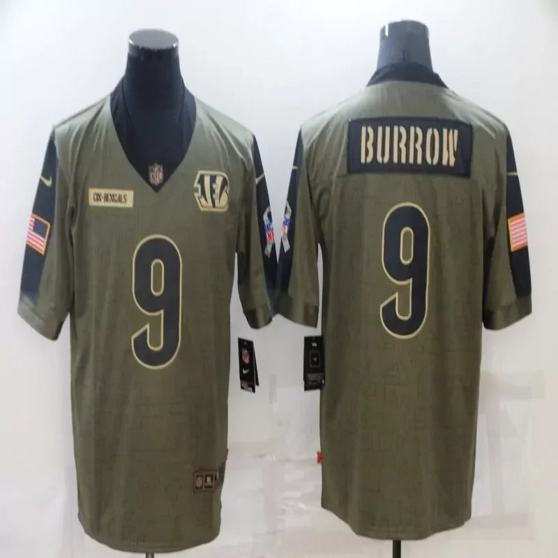 Cincinnati Bengals #9 Burrow NFL Black Jersey - Image 2