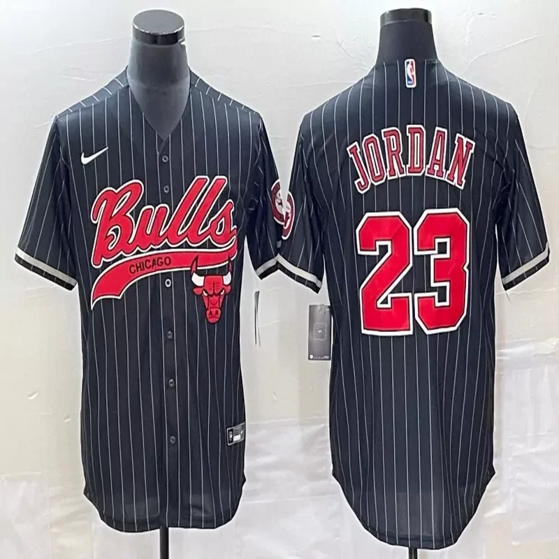Chicago Bulls #Custom Name & Number NBA Black Camouflage Baseball Jersey - Image 4