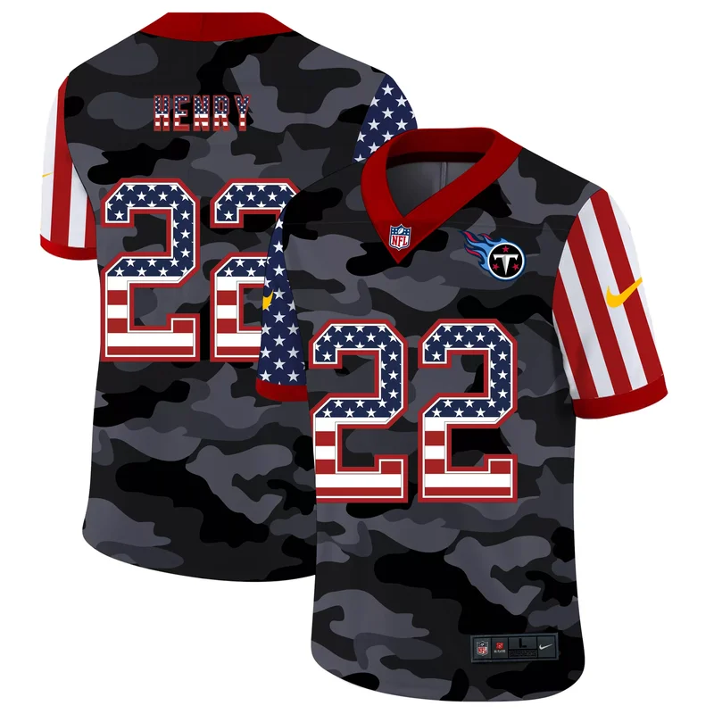 Tennessee Titans #22 Henry NFL Black Gold Jersey - Image 2