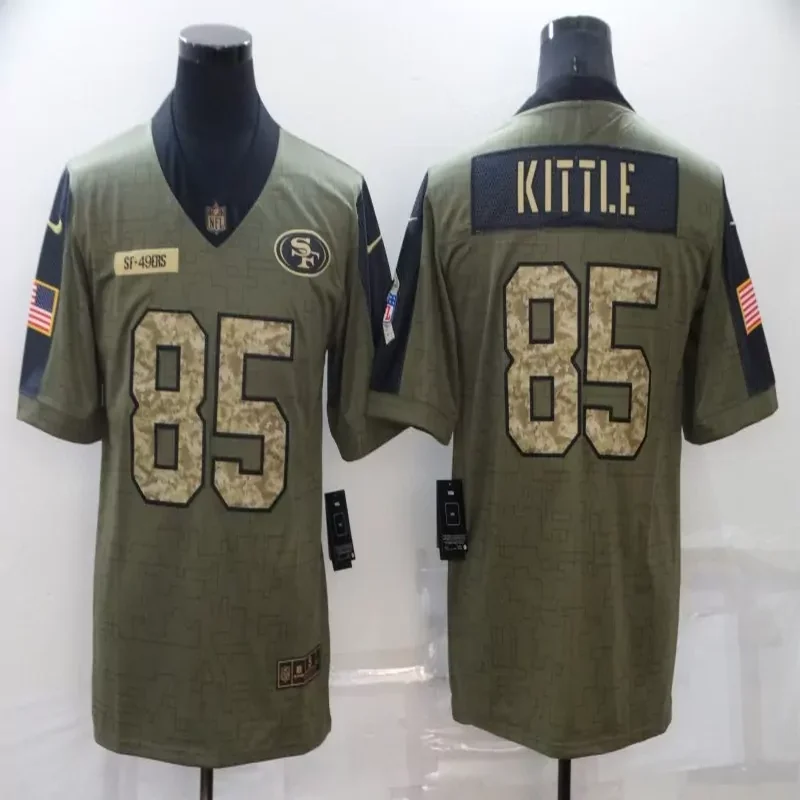 San Francisco 49ers #97 Bosa NFL Black Camouflage America Flag Jersey - Image 3