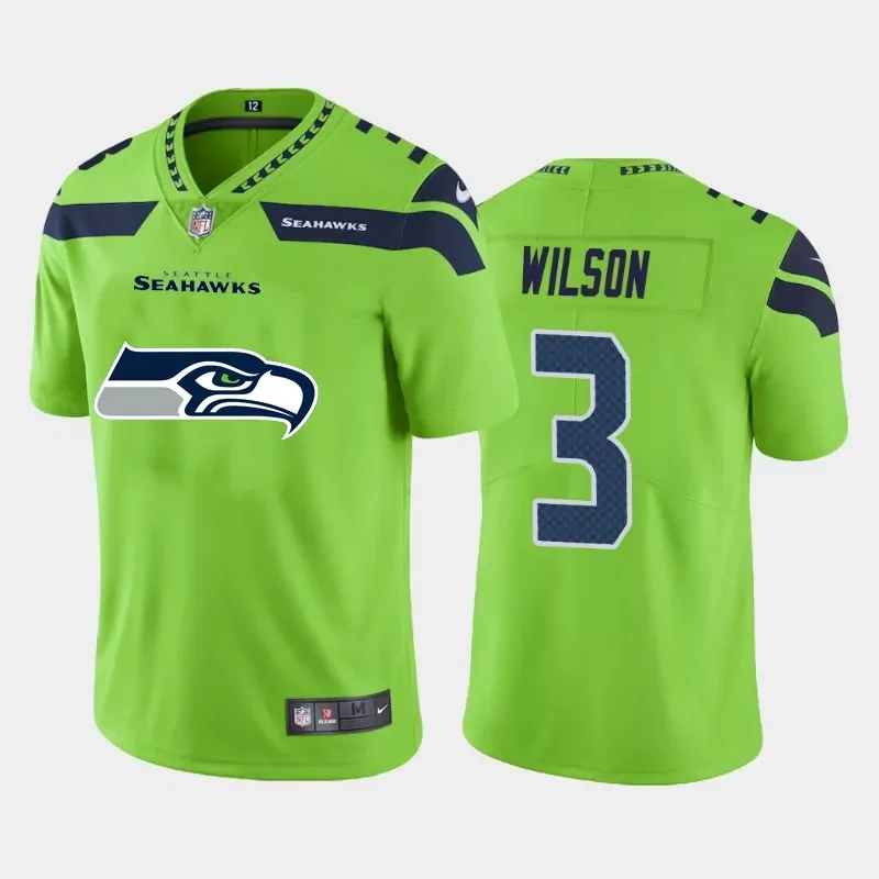 Seattle Seahawks #3 Wilson NFL Black Camouflage Jersey - Image 2