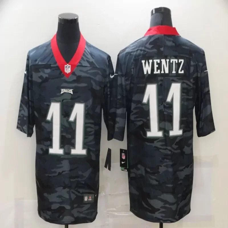 Philadelphia Eagles #1 Hurts NFL Black GOld Jersey - Image 3