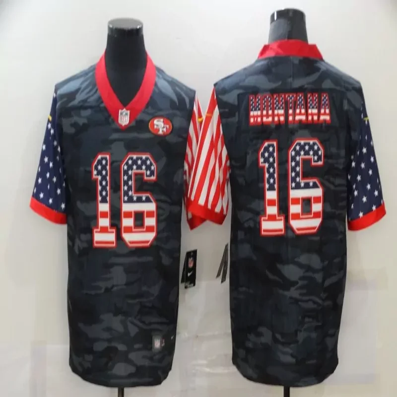 San Francisco 49ers #97 Bosa NFL Black Camouflage America Flag Jersey - Image 5