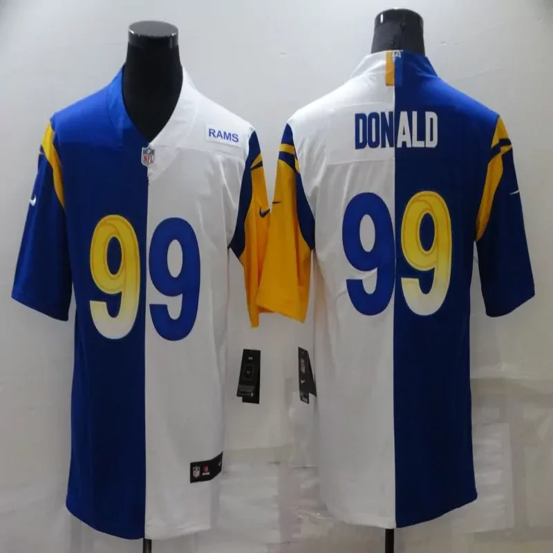 Los Angeles Rams #99 Donald NFL Black Gold Jersey - Image 4