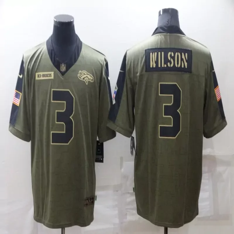 Denver Broncos #3 Wilson NFL Green Camouflage Jersey