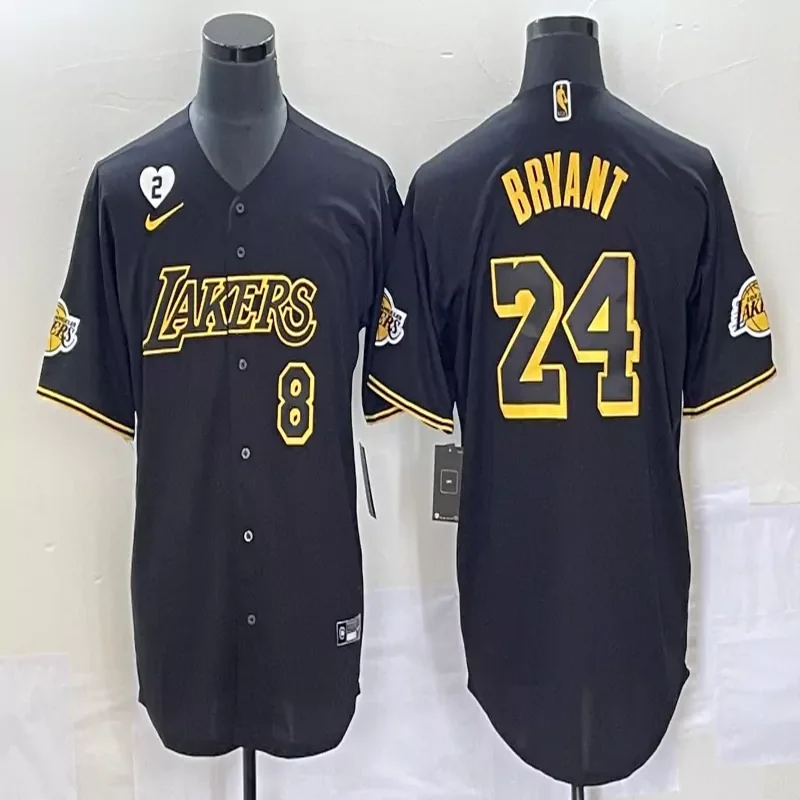 Los Angeles Lakers #Custom Name & Number NBA Sport Grey Baseball Jersey - Image 4