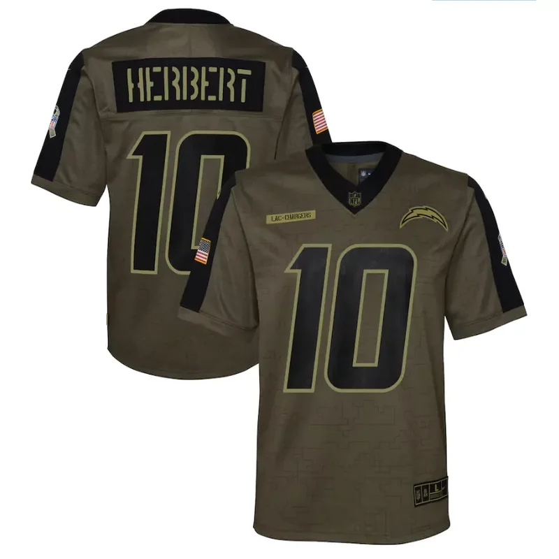 Los Angeles Chargers #10 Herbert NFL Green Camouflage Jersey