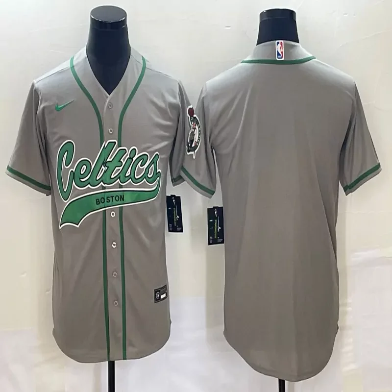 Boston Celtics #Custom Name & Number NBA Dark Navy Camouflage Baseball Jersey - Image 4