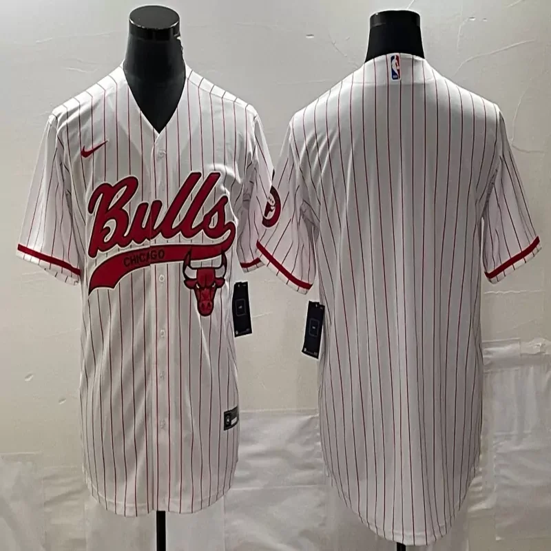 Chicago Bulls #Custom Name & Number NBA Black Navy Baseball Jersey - Image 3