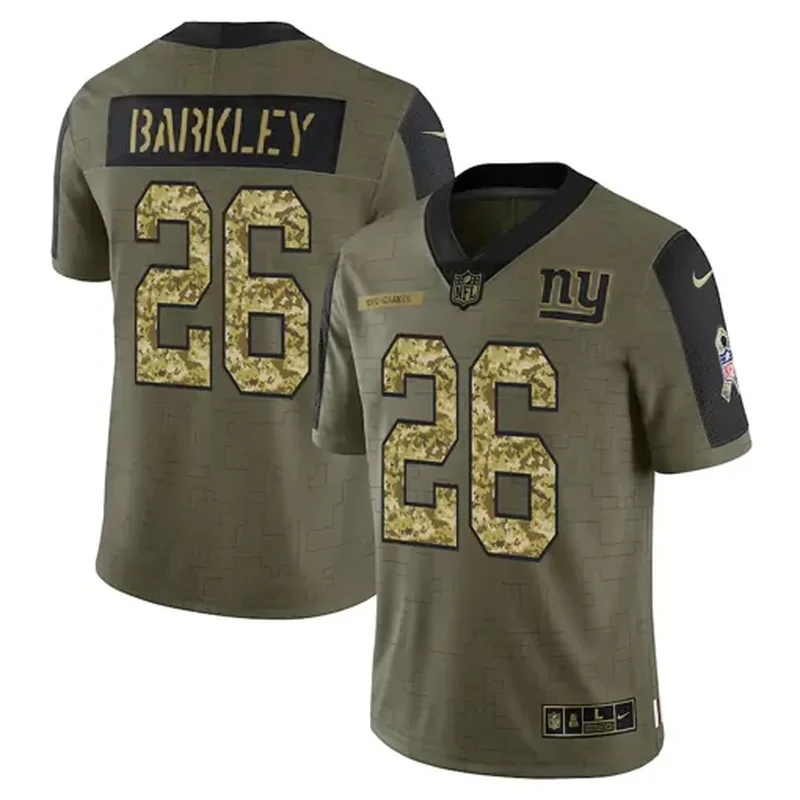 New York Giants #26 Barkley NFL Green Camouflage Jersey