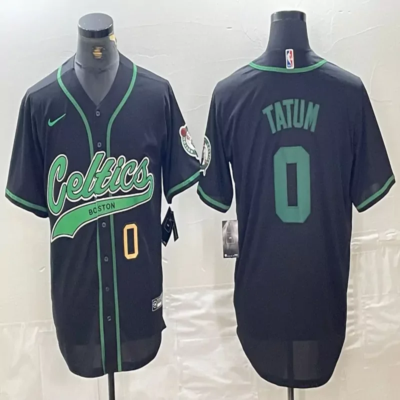 Boston Celtics #Custom Name & Number NBA Dark Navy Camouflage Baseball Jersey - Image 5