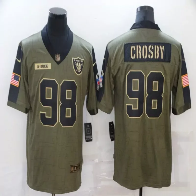 Las Vegas Raiders #98 Crosby NFL Green Camouflage Jersey