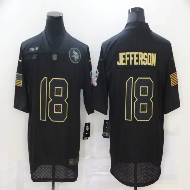 Minnesota Vikings #99 Hunter NFL Black Gold Jersey - Image 5