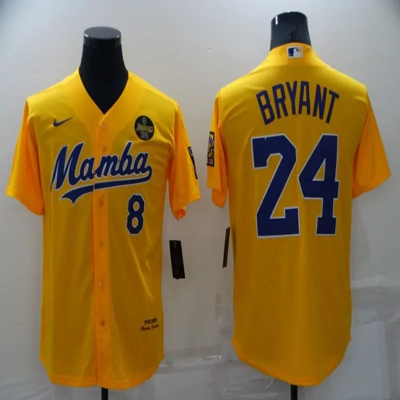Los Angeles Lakers #8 Bryant NBA white Baseball Jersey - Image 3