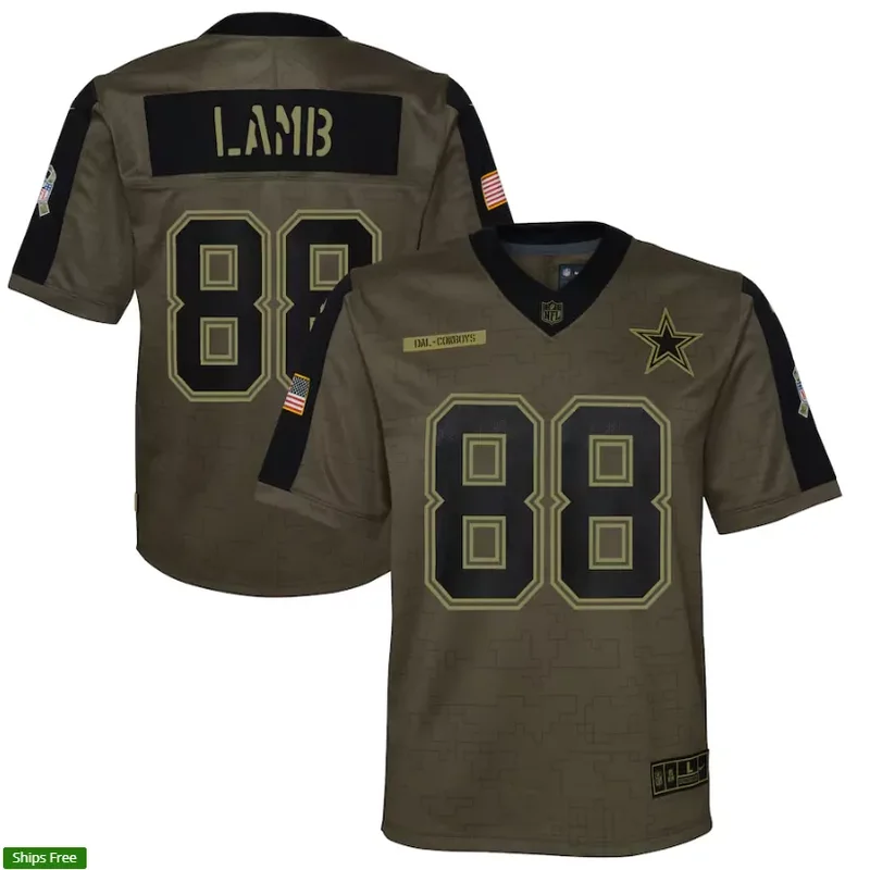 Dallas Cowboys #4 Prescott NFL Black Gold American Flag Jersey - Image 4