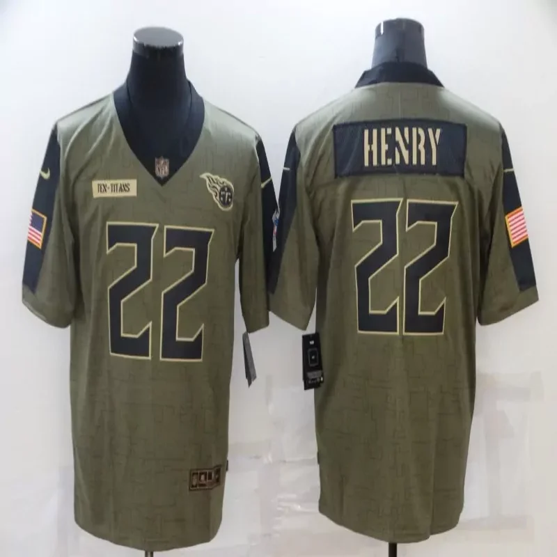 Tennessee Titans #22 Henry NFL Black Gold Jersey - Image 3