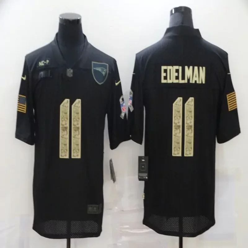 Carolina Panthers #11 Edelman NFL Black American Flag Jersey