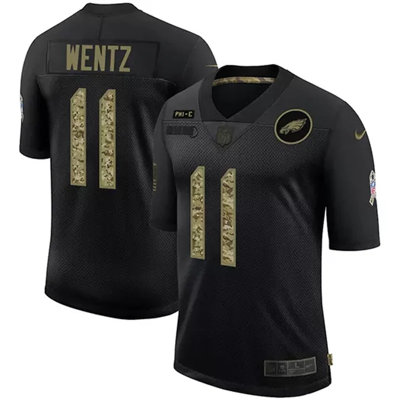 Philadelphia Eagles #11 Wentz NFL black camouflage Jersey