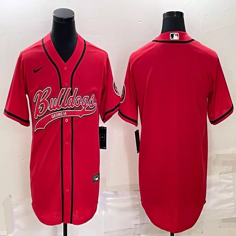 Georgia Bulldogs #Custom Name & Number NCAA Red Jersey - Image 5