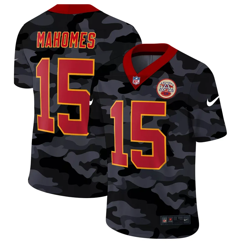 Kansas City Chiefs #15 Mahomes NFL green camouflage Jersey - Image 2