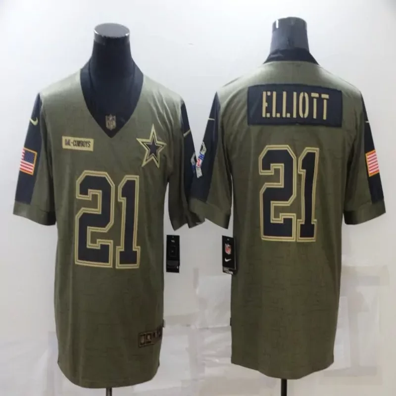 Dallas Cowboys #4 Prescott NFL Black Gold American Flag Jersey - Image 5
