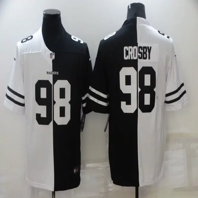 Las Vegas Raiders #98 Crosby NFL Black White Jersey