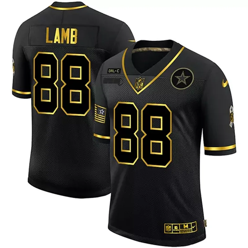 Dallas Cowboys #88 Lamb NFL Black Gold Jersey