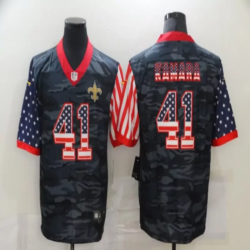 New Orleans Saints #4 Carr NFL black rainbow Jersey - Image 5